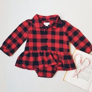4 for $25 SALE Buffalo plaid ruffled onesie